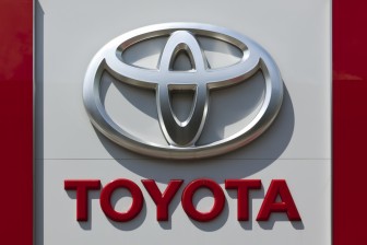 Dusseldorf, Germany - June 12, 2011: Toyota logo at a car retail